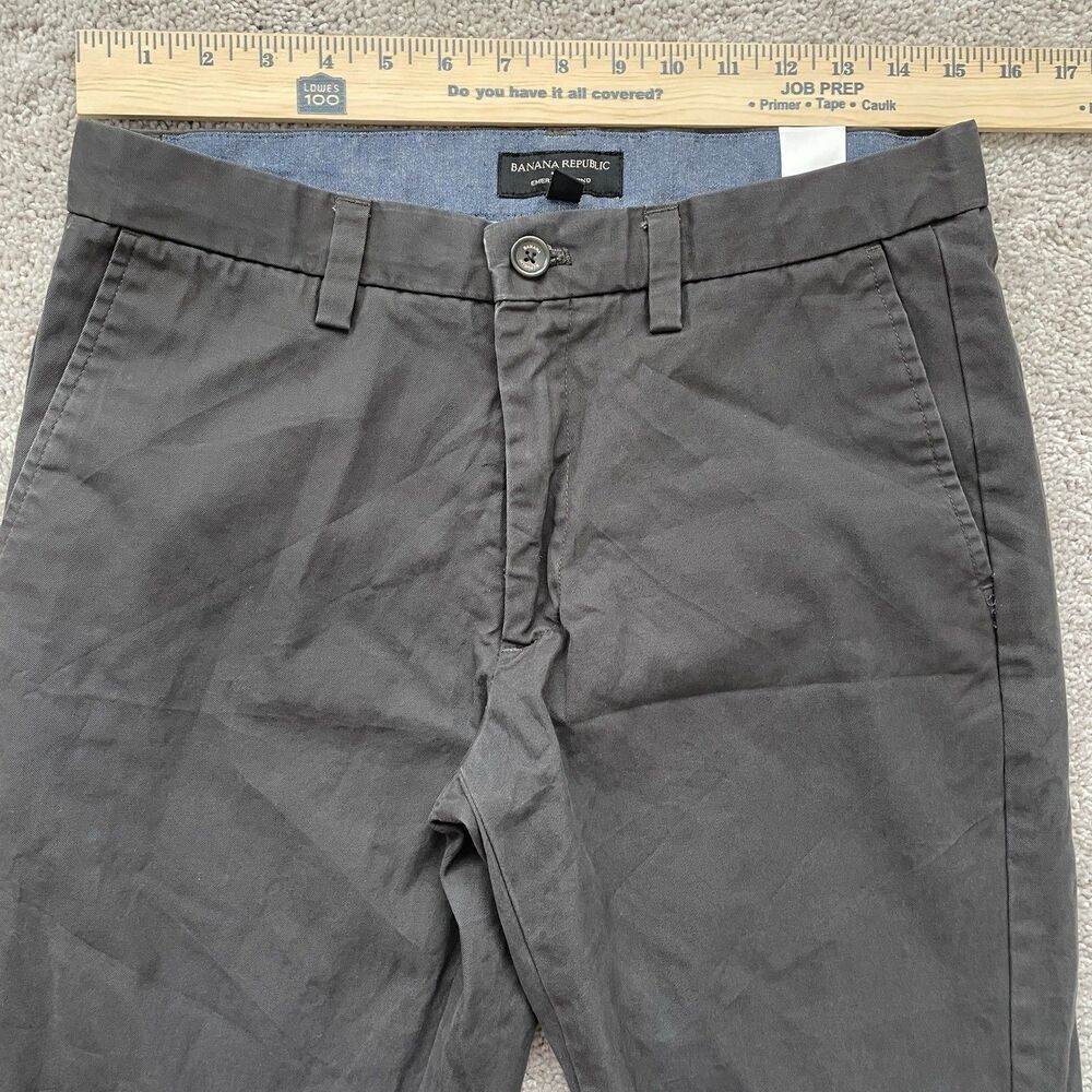 Banana Republic Emerson Chino Pants MENS 30x30 Gray 100% Cotton - Picture 4 of 8